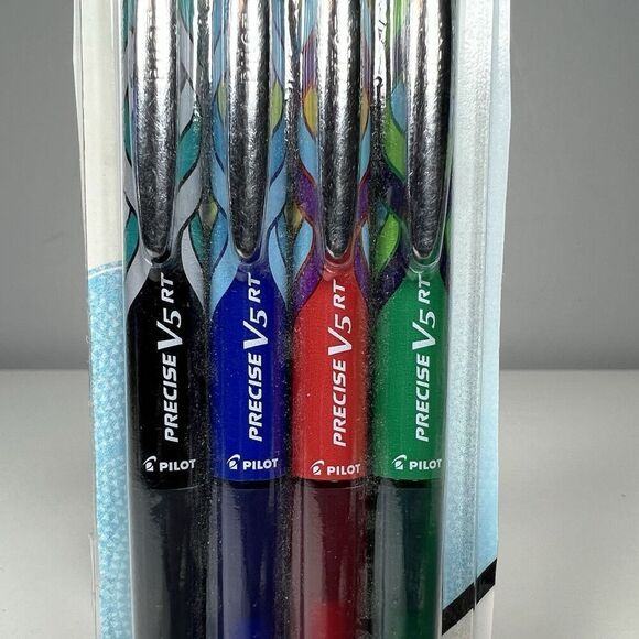 Made In Japan Pilot Precise V5 Premium Roller Pen X-Fine 4 Pk Retractable Deco - Picture 2 of 4